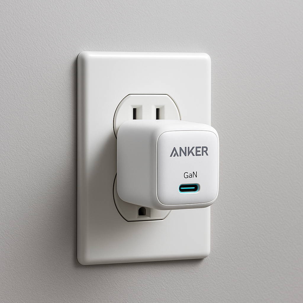 Foto eines kompakten USB‑Ladegeräts
